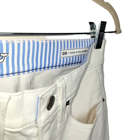 Vineyard Vines Kick Flare White Crop Denim Jeans High Rise Women Sz 00 - Picture 5 of 6